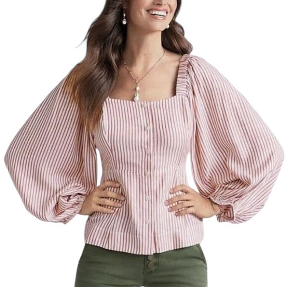 CAbi Carnival Top (Style 5890) - Red Stripe - Medium - Picture 2 of 16